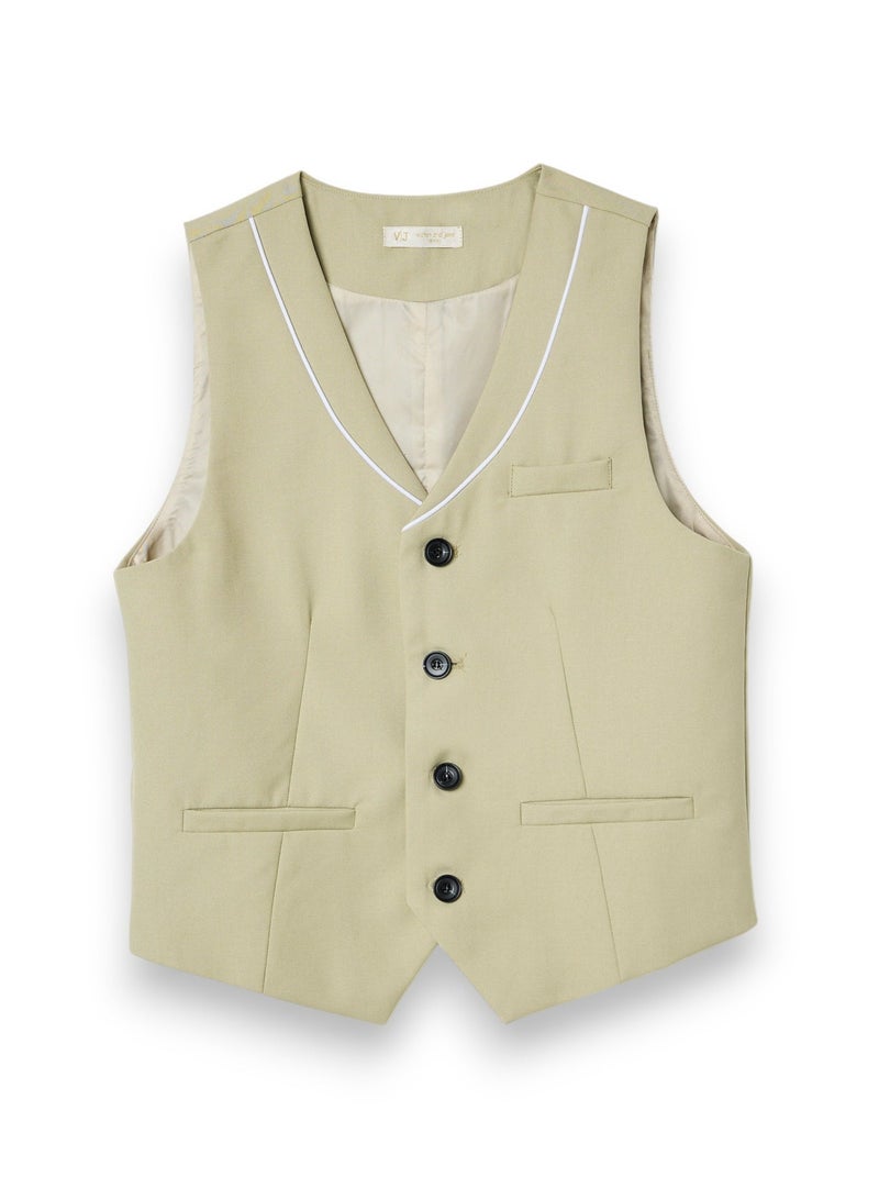 victor and jane Neutral Waistcoat, Shirt, Trousers & Tie Set - Image 3